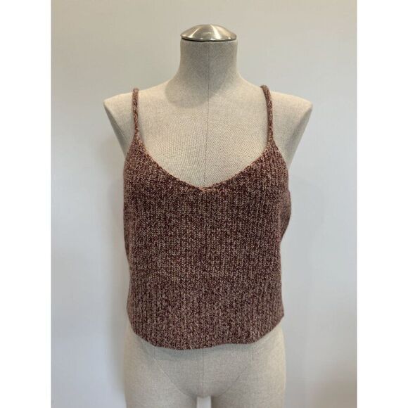 Monrow NWT Marled Cashmere Blend Sweater Tank in Pomegranate Size M - Picture 1 of 6
